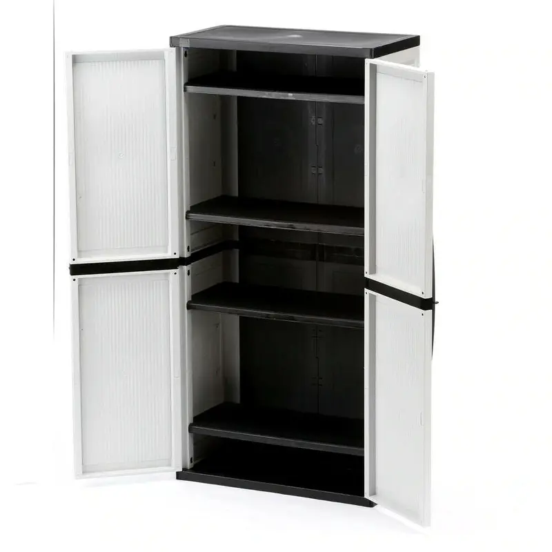 HDX Freestanding Garage Cabinet – Gray 35"W × 71"H × 18"D Unit with Lockable Doors & Adjustable Shelving