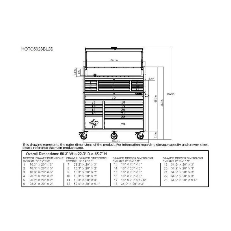 Heavy-Duty 23-Drawer Tool Trolley Cabinet – 56-Inch Wide Matte Blue Storage System (2025)