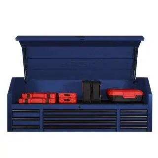 Heavy-Duty 23-Drawer Tool Trolley Cabinet – 56-Inch Wide Matte Blue Storage System (2025)