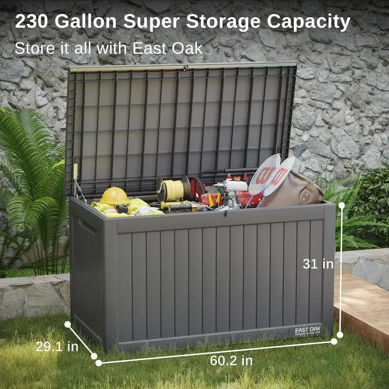 Heavy-Duty 230-Gallon Outdoor Storage Box with Padlock-Ready Design
