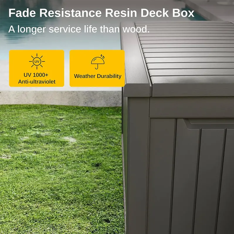 Heavy-Duty 230-Gallon Outdoor Storage Box with Padlock-Ready Design