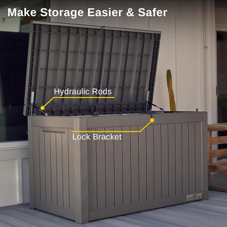 Heavy-Duty 230-Gallon Outdoor Storage Box with Padlock-Ready Design