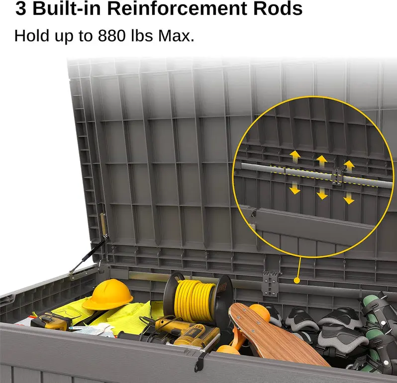 Heavy-Duty 230-Gallon Outdoor Storage Box with Padlock-Ready Design