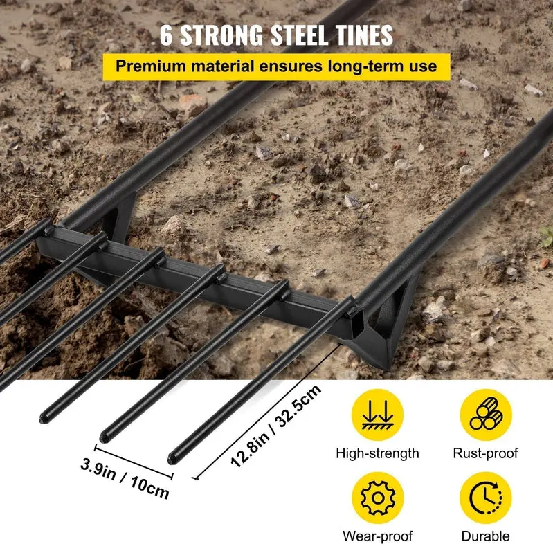 Heavy-Duty 46-Inch Broadfork Hand Tiller for Deep Soil Aeration and Cultivation
