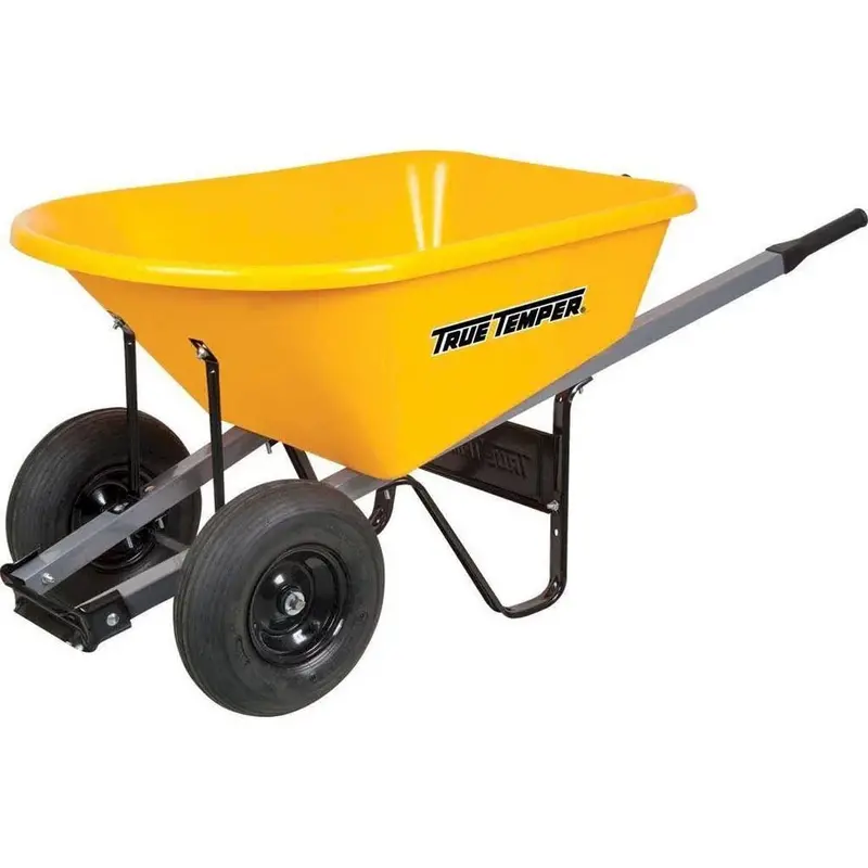 Heavy-Duty 6 Cubic Foot Dual-Wheel Poly Wheelbarrow – RP6DWLG8 Model