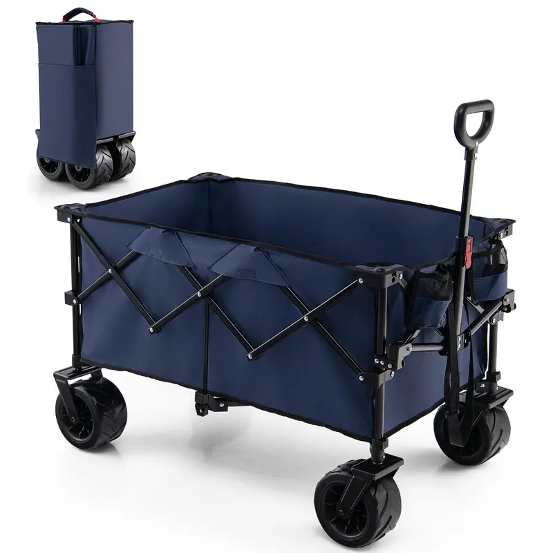Heavy-Duty Collapsible Wagon Cart – Adjustable-Height Utility Hauler for Gear and Supplies