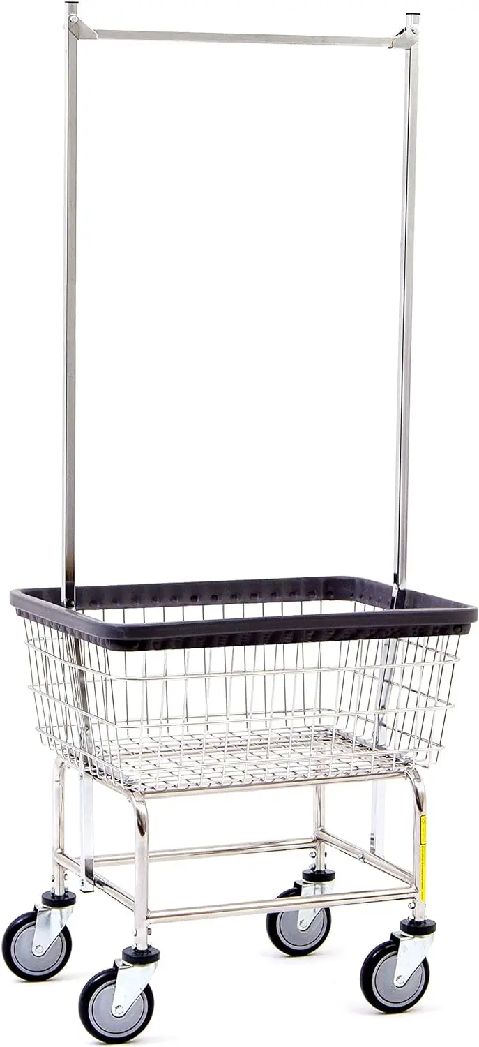 Heavy-Duty Double-Rod Wire Laundry Cart – Residential & Commercial Use