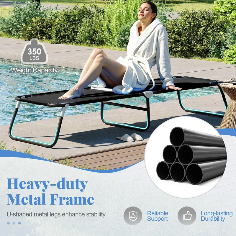 Heavy-Duty Foldable Camping Cot with Non-Slip Feet—Supports Adults and Children