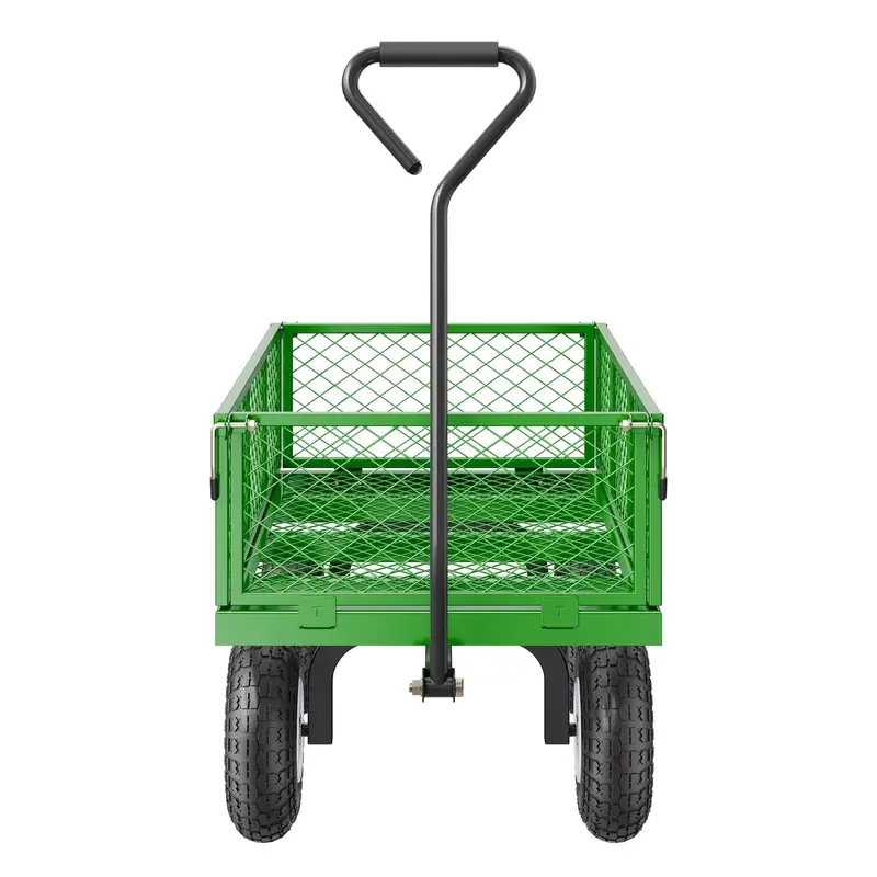 Heavy-Duty Garden Utility Wagon – 900 lb Mesh Cart with 10" All-Terrain Swivel Wheels and Detachable Sides