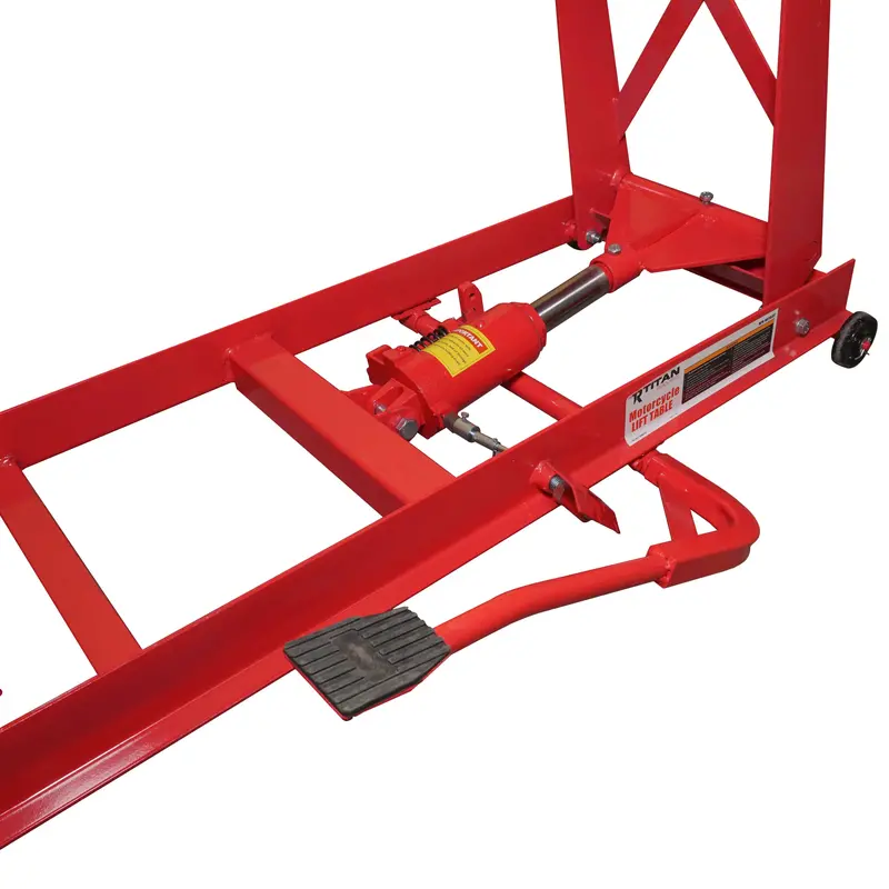 Heavy-Duty Hydraulic Motorcycle Lift – 1,000-Lb Capacity with Extended Platform