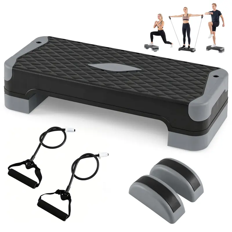 Heavy-Duty Triple-Height Aerobic Step Platform—Adjustable, Non-Slip, and Rated for 600 lbs