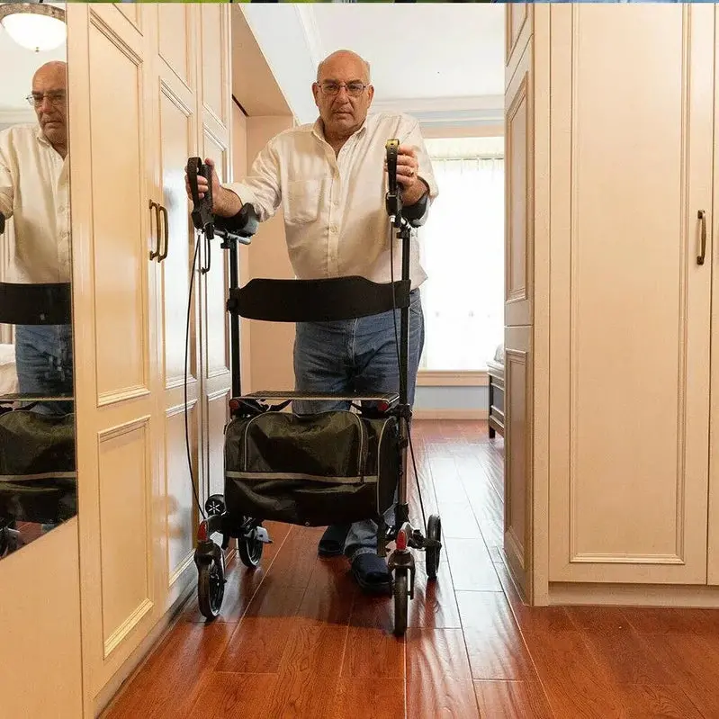 Heavy-Duty Upright Rollator Walker – Sturdy Standing Support Frame with Ergonomic Handles & Secure Braking