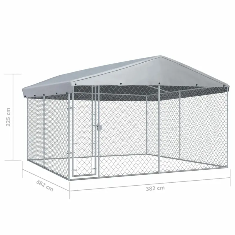 Heavy-Duty Weatherproof Outdoor Dog Kennel – 150.4 sq. ft. Fully Enclosed Run with Reinforced Roof