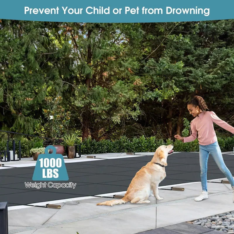 Heavy-Duty Winter Pool Cover for 40' × 20' In-Ground Pools — Reinforced for Seasonal Protection