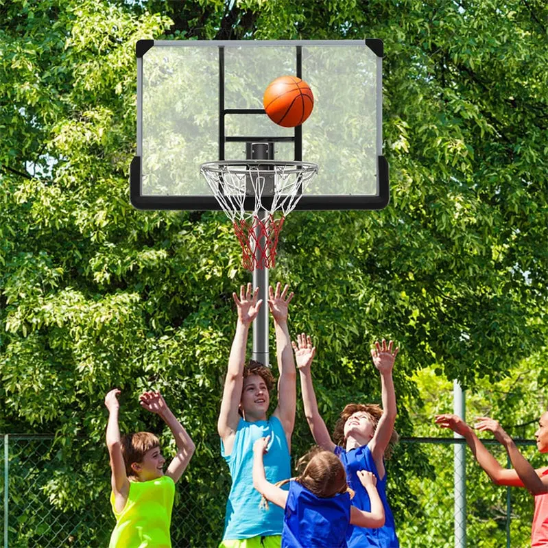 Height-Adjustable Portable Basketball Hoop – 64"–79" Range, 44" Wheeled Backboard for Patio or Pool Area