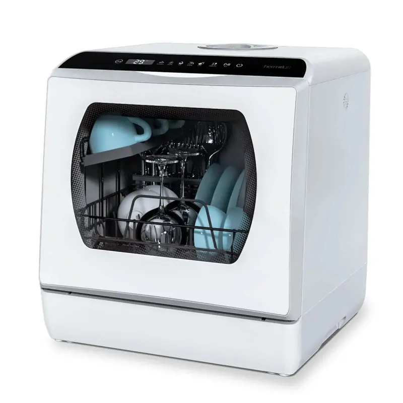 Hermitlux Space-Saving Countertop Dishwasher – 5L Integrated Water Reservoir & Quiet Operation
