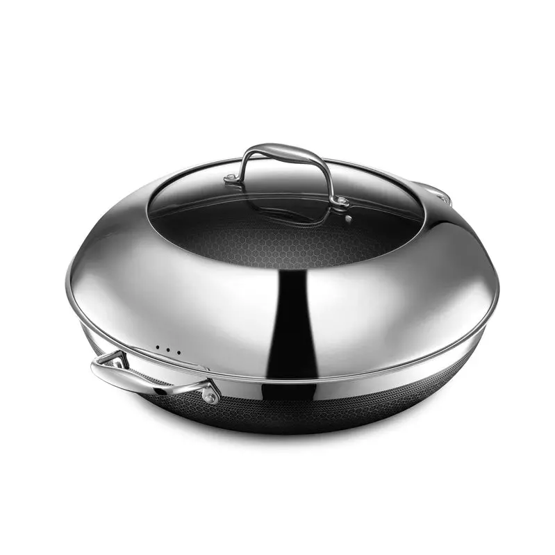 HexClad Hybrid Cookware Set – Stainless Steel Nonstick Pans for All Cooktops and Dishwasher-Safe Use