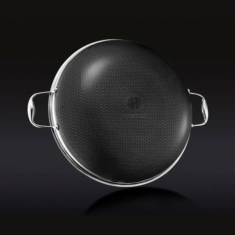 HexClad Hybrid Cookware Set – Stainless Steel Nonstick Pans for All Cooktops and Dishwasher-Safe Use