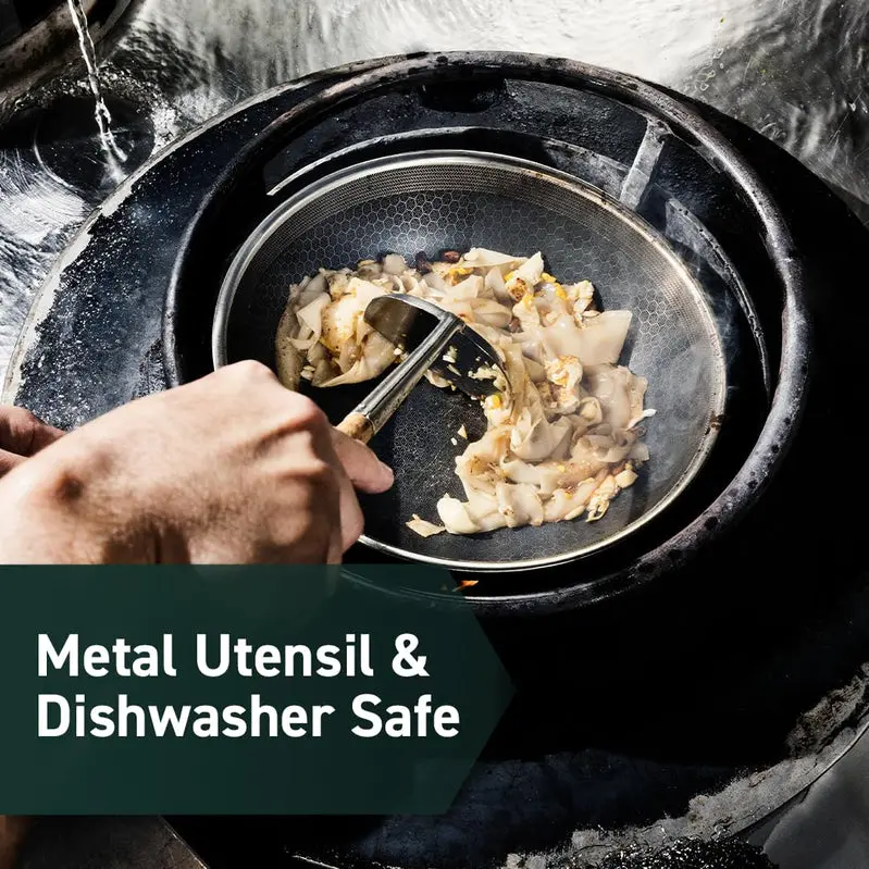HexClad Hybrid Cookware Set – Stainless Steel Nonstick Pans for All Cooktops and Dishwasher-Safe Use