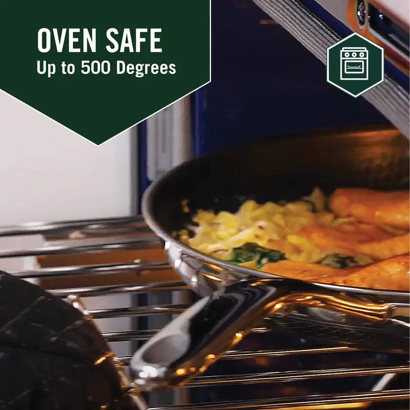 HexClad Hybrid Cookware Set – Stainless Steel Nonstick Pans for All Cooktops and Dishwasher-Safe Use