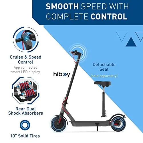 Hiboy S2 Pro Folding Electric Scooter – 500W Motor, 10-Inch Solid Tires, Compact Commuter Design