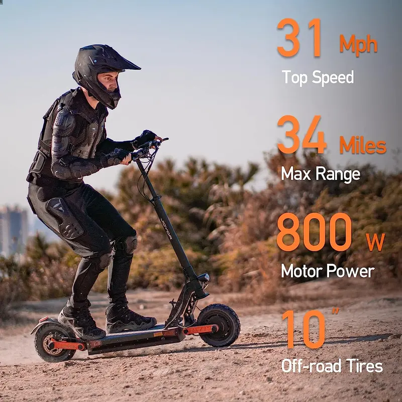 High-Performance Adult Electric Scooter – Hydraulic Disc Brakes, 37 MPH Top Speed, and All-Terrain Tire Capability