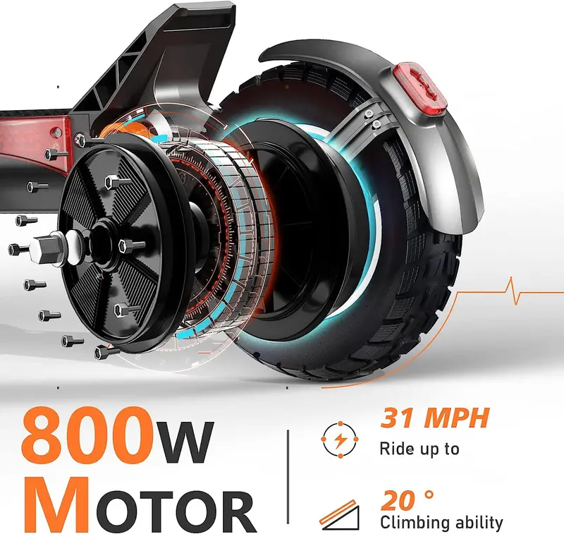 High-Performance Adult Electric Scooter – Hydraulic Disc Brakes, 37 MPH Top Speed, and All-Terrain Tire Capability
