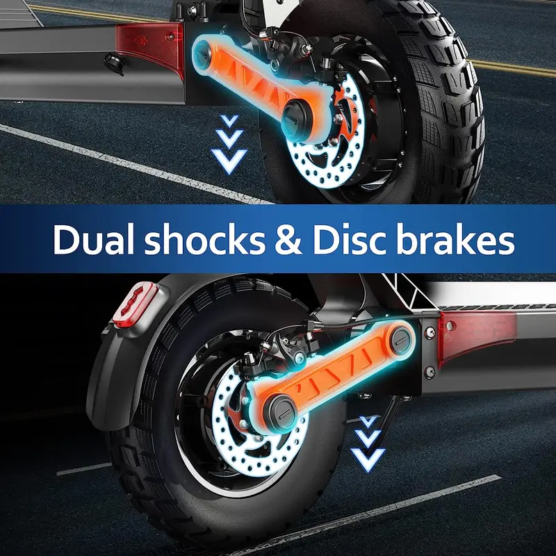 High-Performance Adult Electric Scooter – Hydraulic Disc Brakes, 37 MPH Top Speed, and All-Terrain Tire Capability