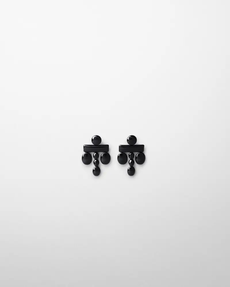 High-Shine Black Bronze Droplet Chandelier Earrings