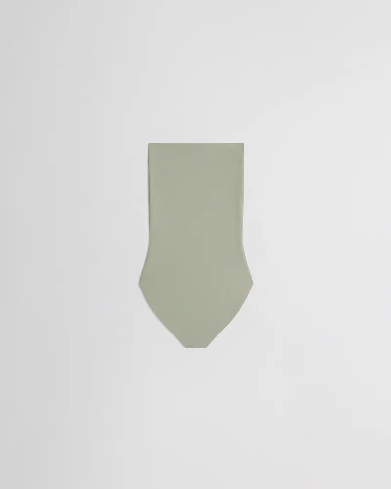 High-Waisted Fold-Down Bikini Bottoms In Light Sage Polyamide 2