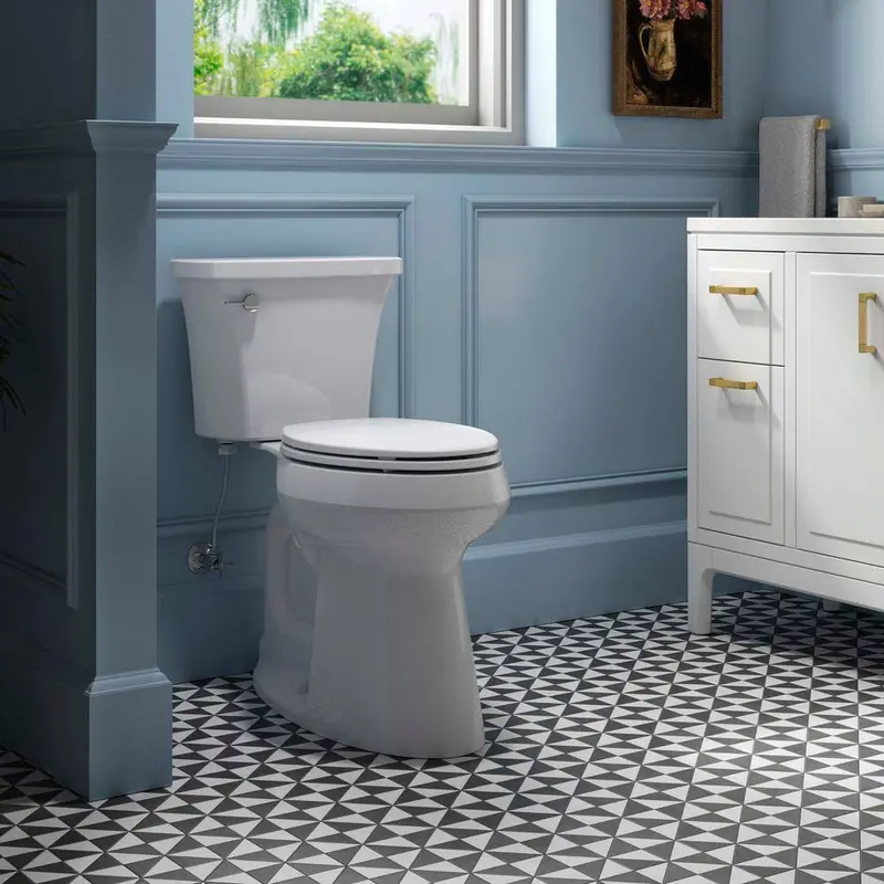 Highline Arc Elongated Toilet – 1.28 GPF Single-Flush Ceramic Fixture in White with Seat