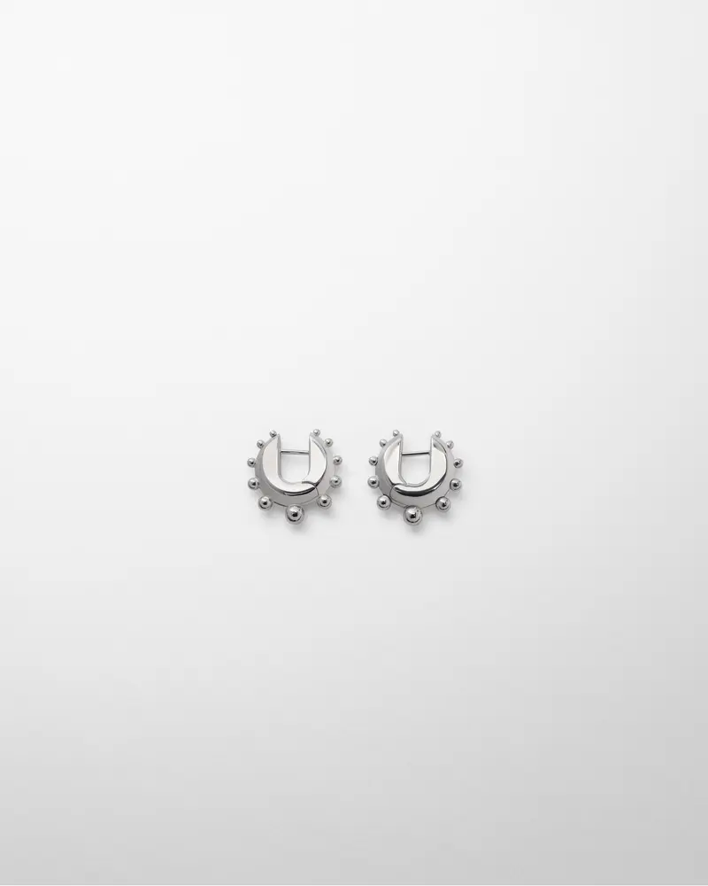 Hinged Beaded Hoop Earrings – Small Sterling Silver Design