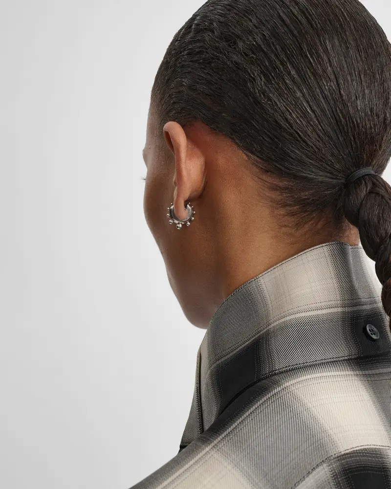 Hinged Beaded Hoop Earrings – Small Sterling Silver Design