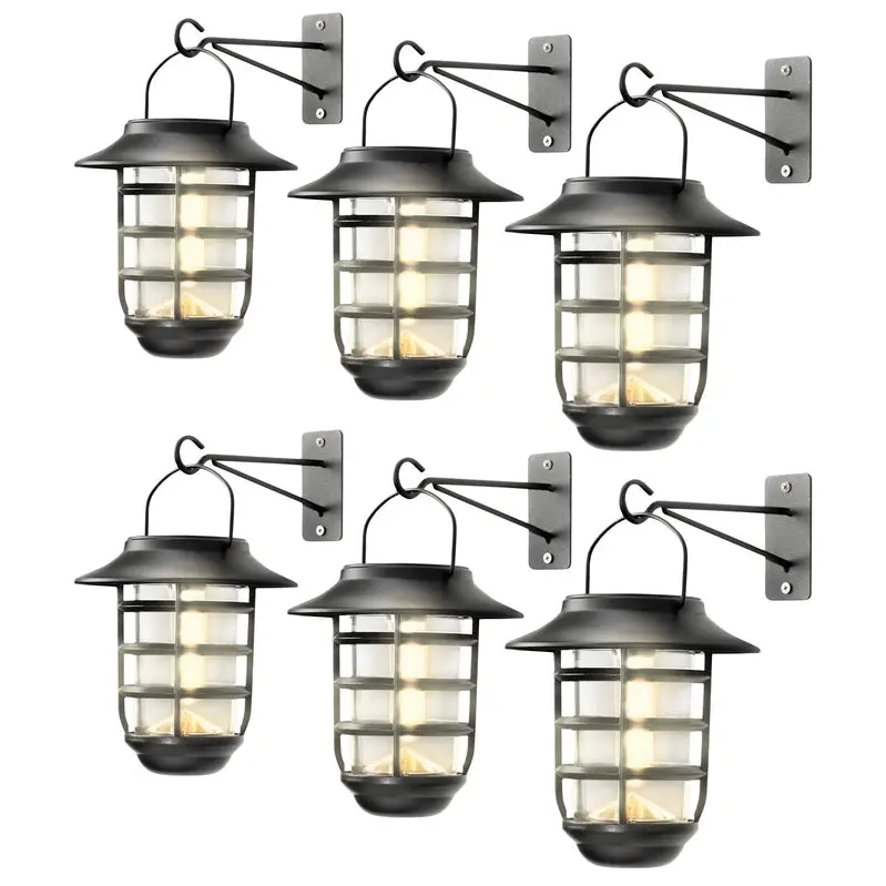 Home Zone Security Solar-Powered Outdoor Wall Lantern – Elegant Glass Design, Wire-Free Installation, Weather-Resistant