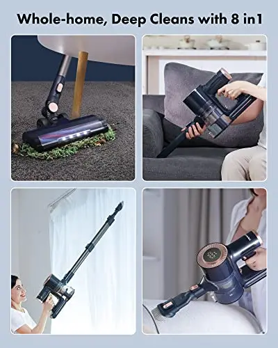 Homeika Cordless Vacuum Cleaner – 20KPa Suction Power with Real-Time LED Display