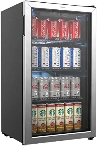 hOmeLabs 120-Can Compact Beverage Cooler – Undercounter Refrigerator for Drinks
