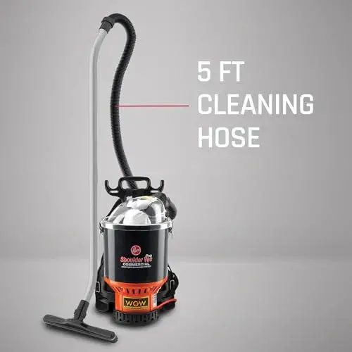 Hoover Shoulder Vac Pro Backpack Vacuum – HEPA Filtration, Chiropractor-Approved Ergonomics, Lightweight Bagged System for Carpet and Hard Floors, Model C2401