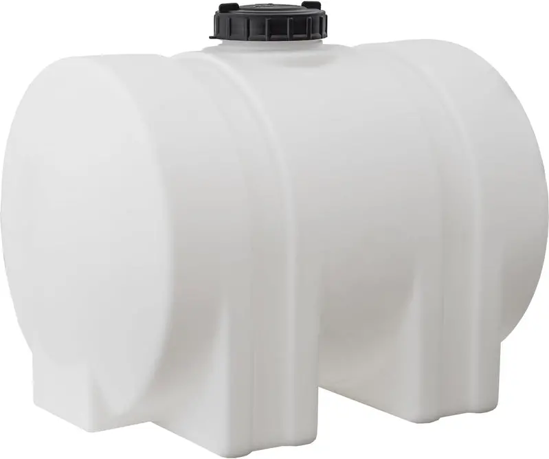 Horizontal Polyethylene Water Storage Tank – 550-Gallon Potable Water Tank, Leg-Mounted, Corrosion-Resistant, Made in the USA