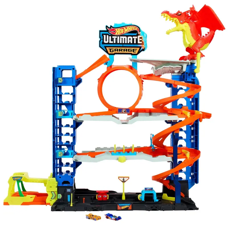 Hot Wheels City Ultimate Garage Playset — Expandable Toy Storage System Including 2 Die-Cast Vehicles (Ages 4–8)