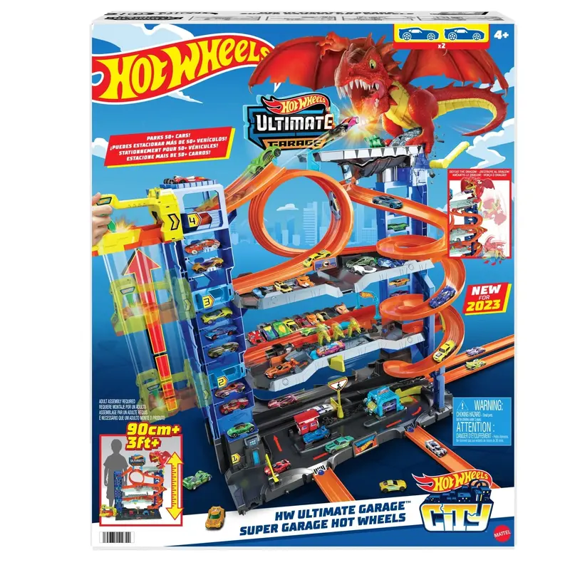Hot Wheels City Ultimate Garage Playset — Expandable Toy Storage System Including 2 Die-Cast Vehicles (Ages 4–8)