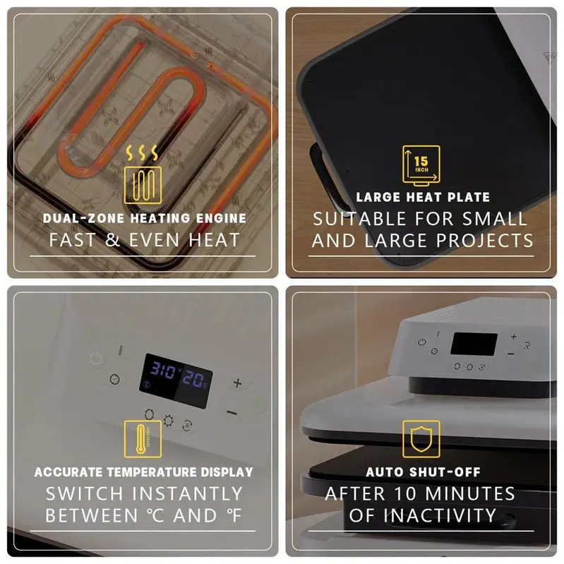 HTVRONT 1500W Auto-Opening Heat Press – 15" × 15" Digital Sublimation & Vinyl Transfer Machine