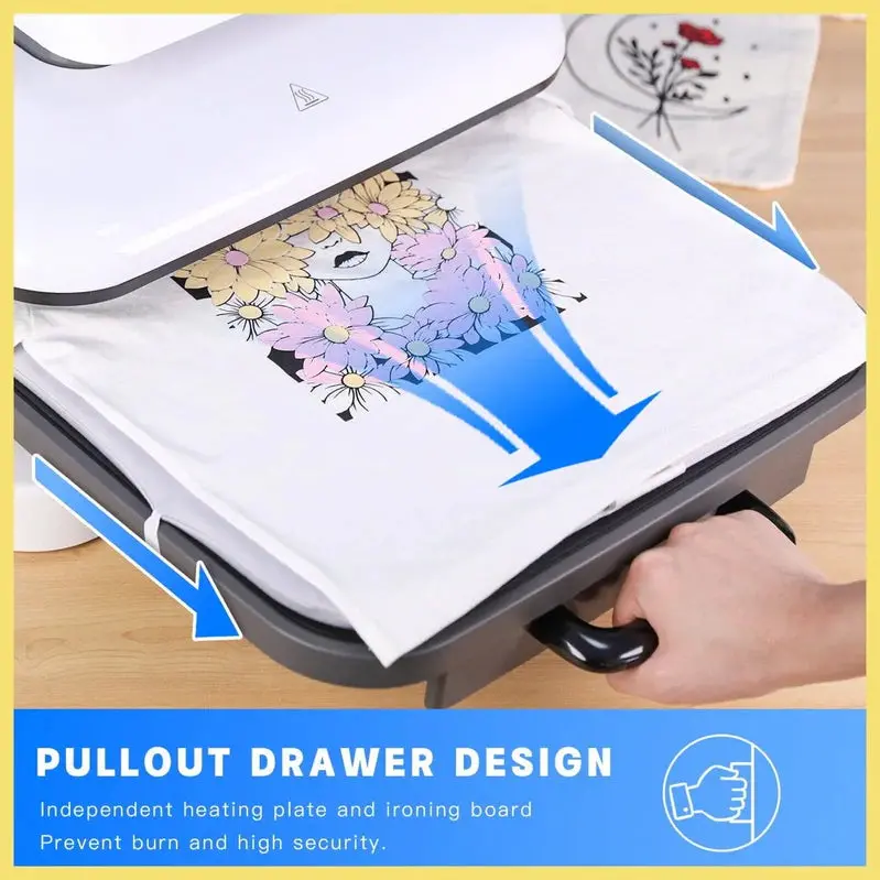 HTVRONT 1500W Auto-Opening Heat Press – 15" × 15" Digital Sublimation & Vinyl Transfer Machine