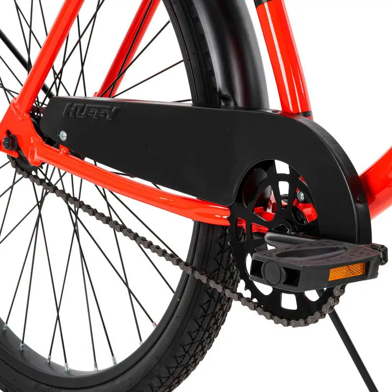 Huffy Cranbrook 26" Men’s Beach Cruiser Bike – Classic Steel Frame, Comfort-Oriented Design, Vibrant Red Finish