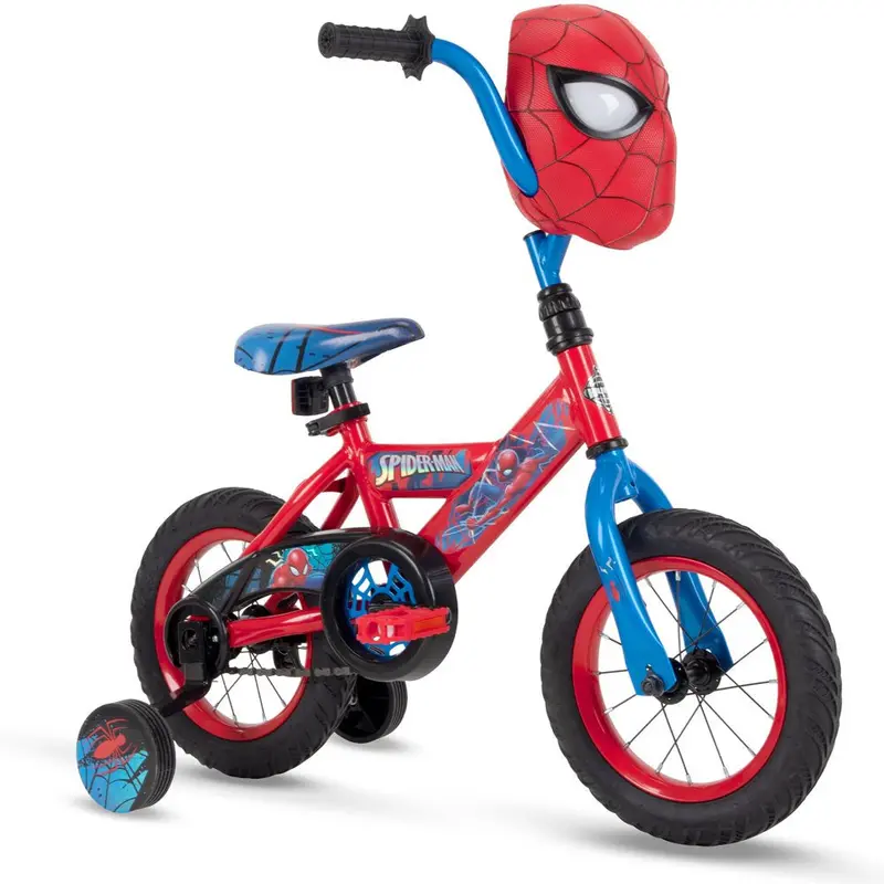 Huffy Marvel Spider-Man Kids’ Bike – 12-Inch Steel Frame with Training Wheels, EZ Build Assembly & Recommended for Ages 3–5