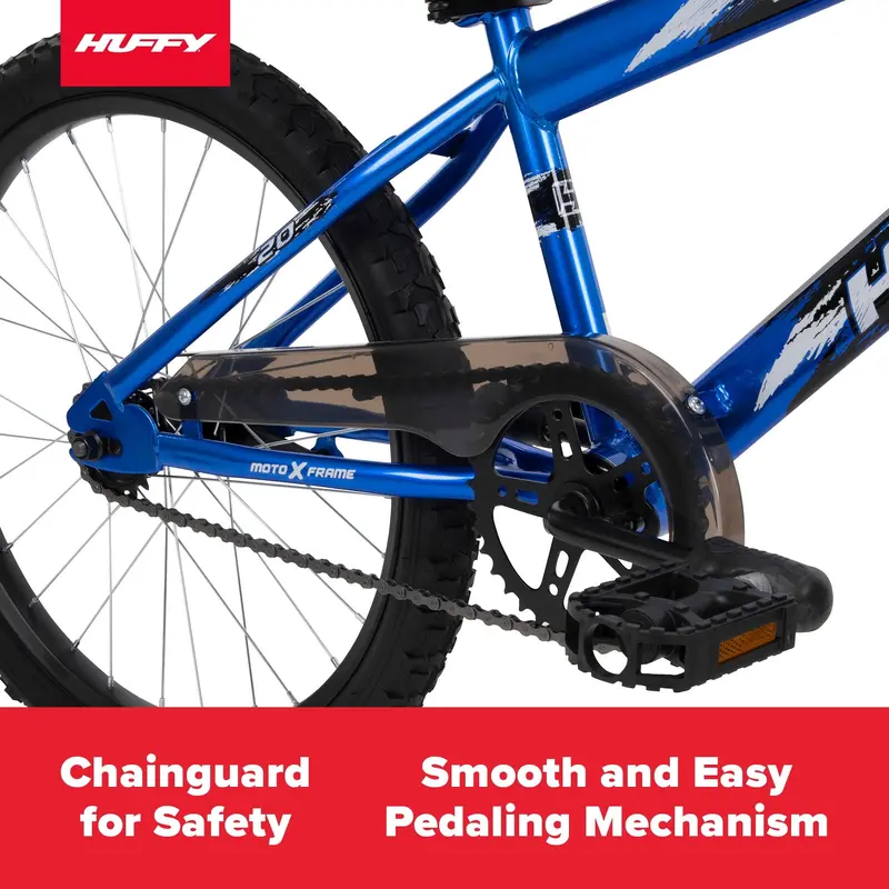 Huffy Rock It 20-Inch Kids’ Bike – Royal Blue Single-Speed Model with Removable Training Wheels for Riders 5 Years and Up