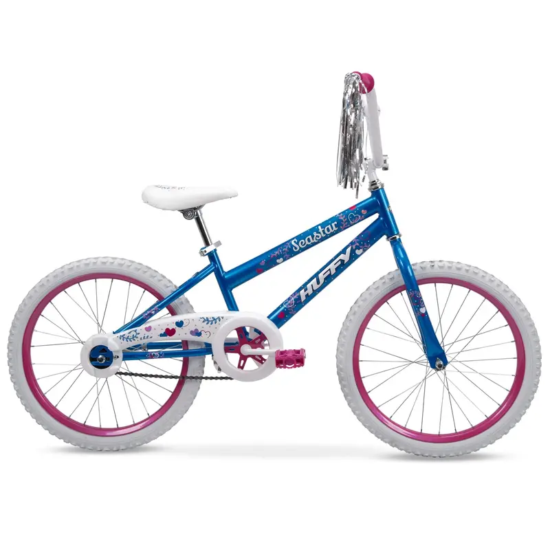 Huffy Sea Star 20-Inch Youth Bicycle in Blue and Pink – Coaster Brake, Decorative Streamers, Ideal for Ages 5 to 12