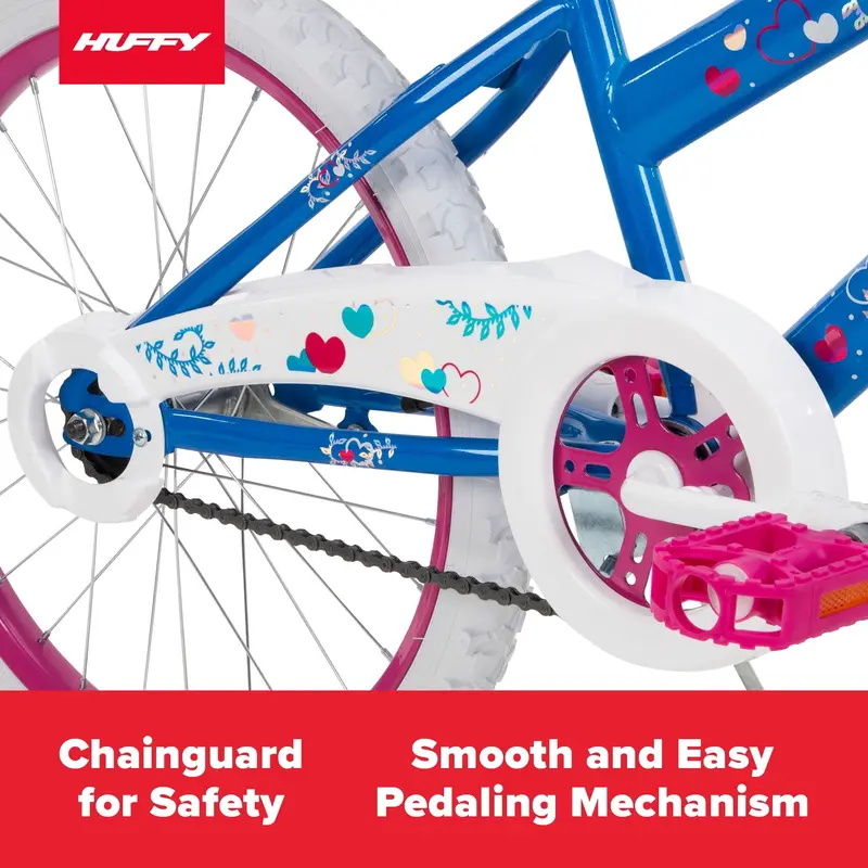 Huffy Sea Star 20-Inch Youth Bicycle in Blue and Pink – Coaster Brake, Decorative Streamers, Ideal for Ages 5 to 12