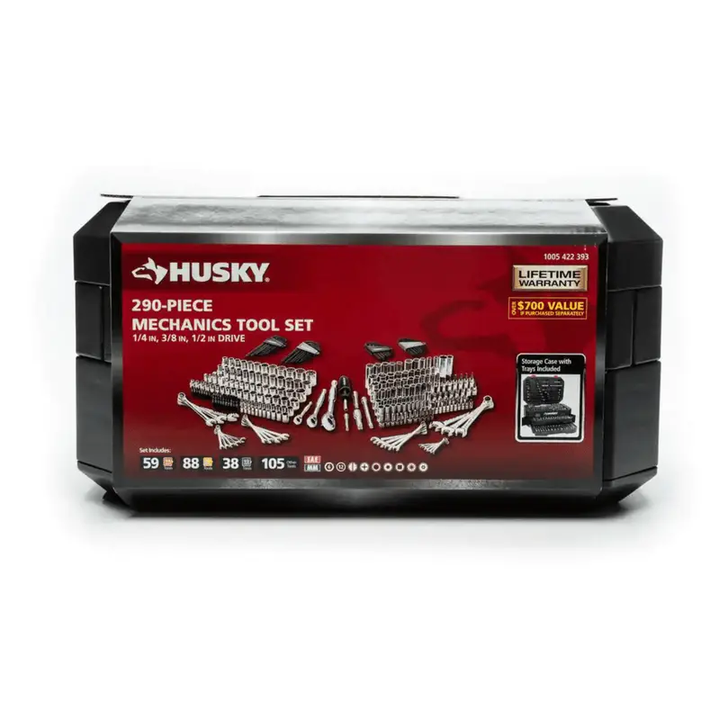 Husky 290-Piece Mechanics Tool Set – Full-Featured Hand Tool Kit for Automotive & General Repairs