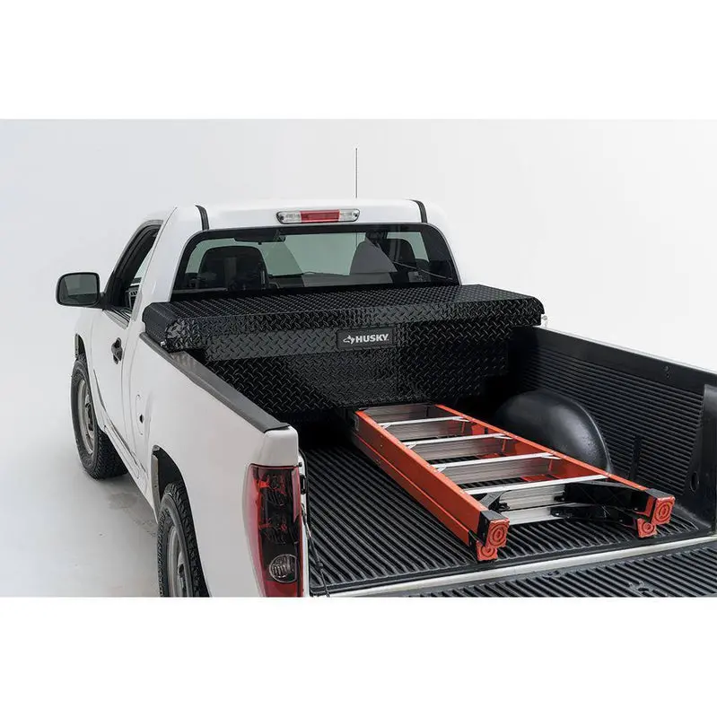 Husky Matte Black Aluminum Truck Storage Box – Low-Profile 61.86" Mid-Size Bed Organizer
