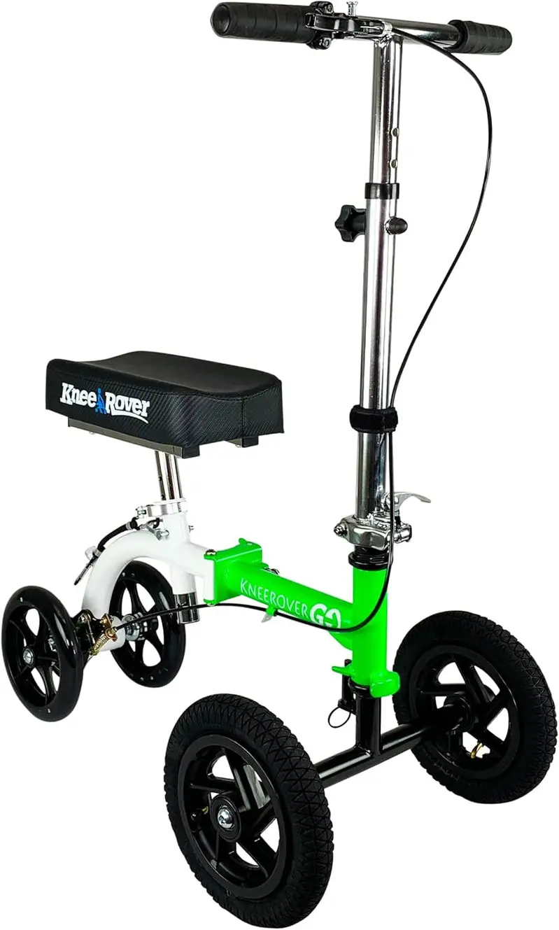 Hybrid All-Terrain Knee Scooter – Compact Recovery Walker for Foot & Ankle Injuries, Heavy-Duty Green Model